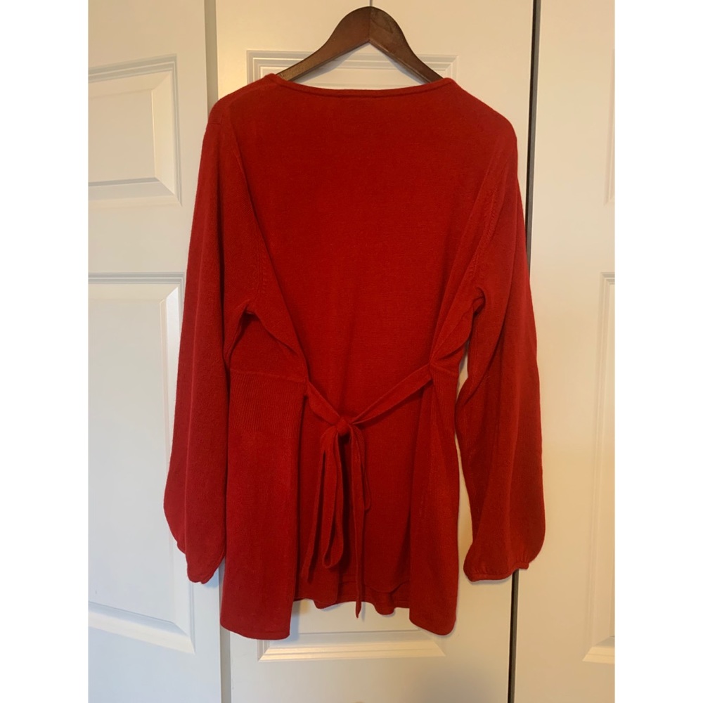 NWT, Lane Bryant, Red V-neck Sweater, Sz 26-28 - Picture 3 of 7
